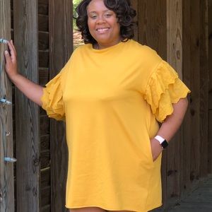 Cube Plus: Ruffle Sleeve Dress